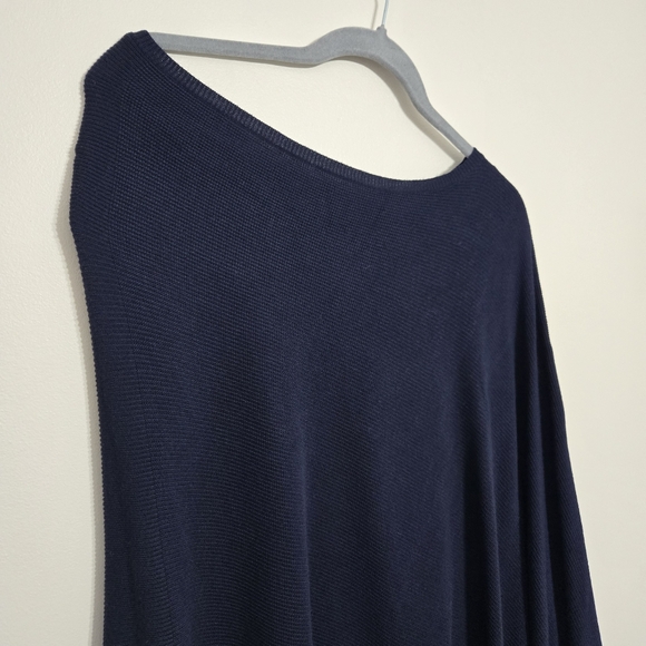 Oui Assymetric Dark Blue Poncho One Size - Picture 2 of 6